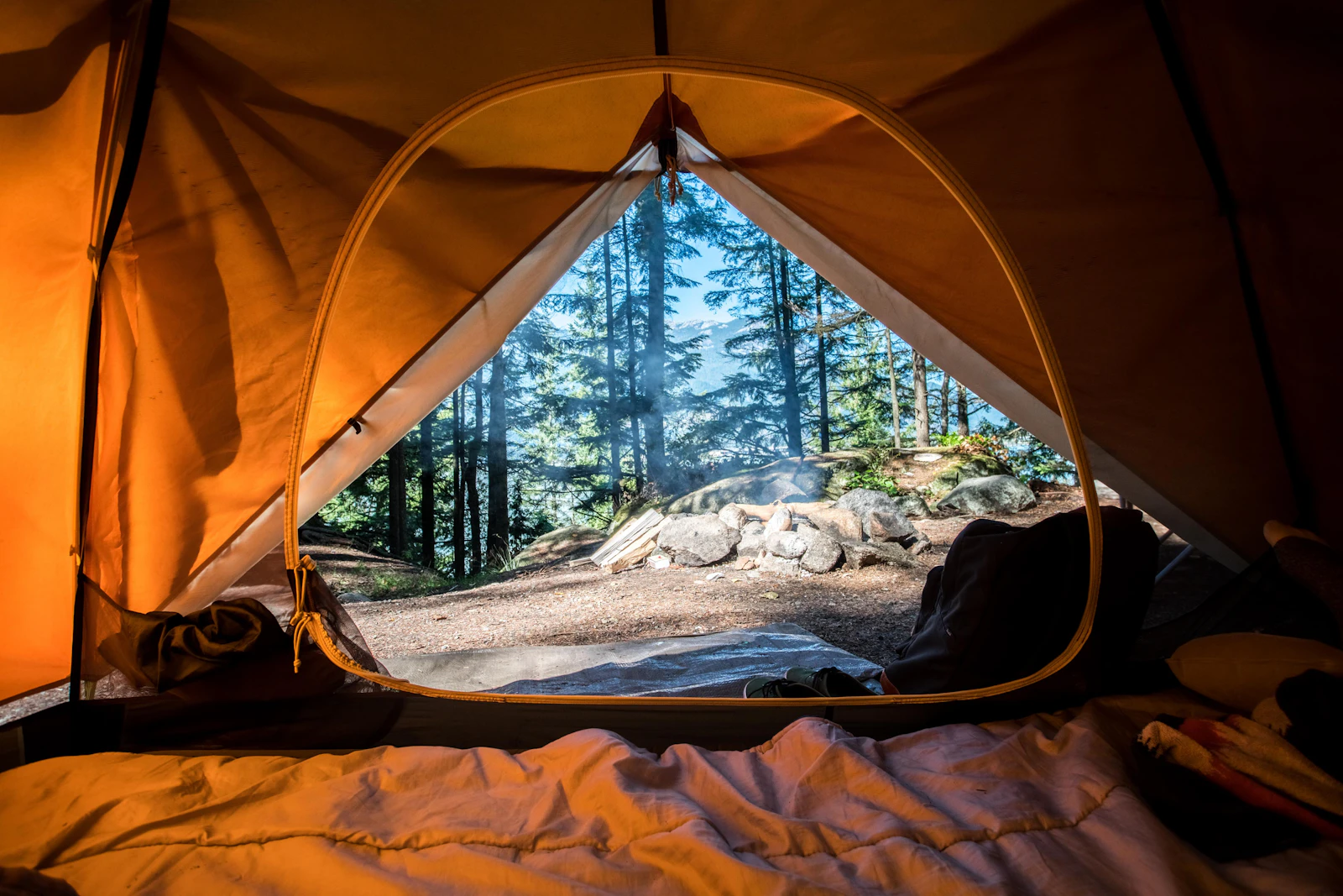 Tent at a mountain campsite