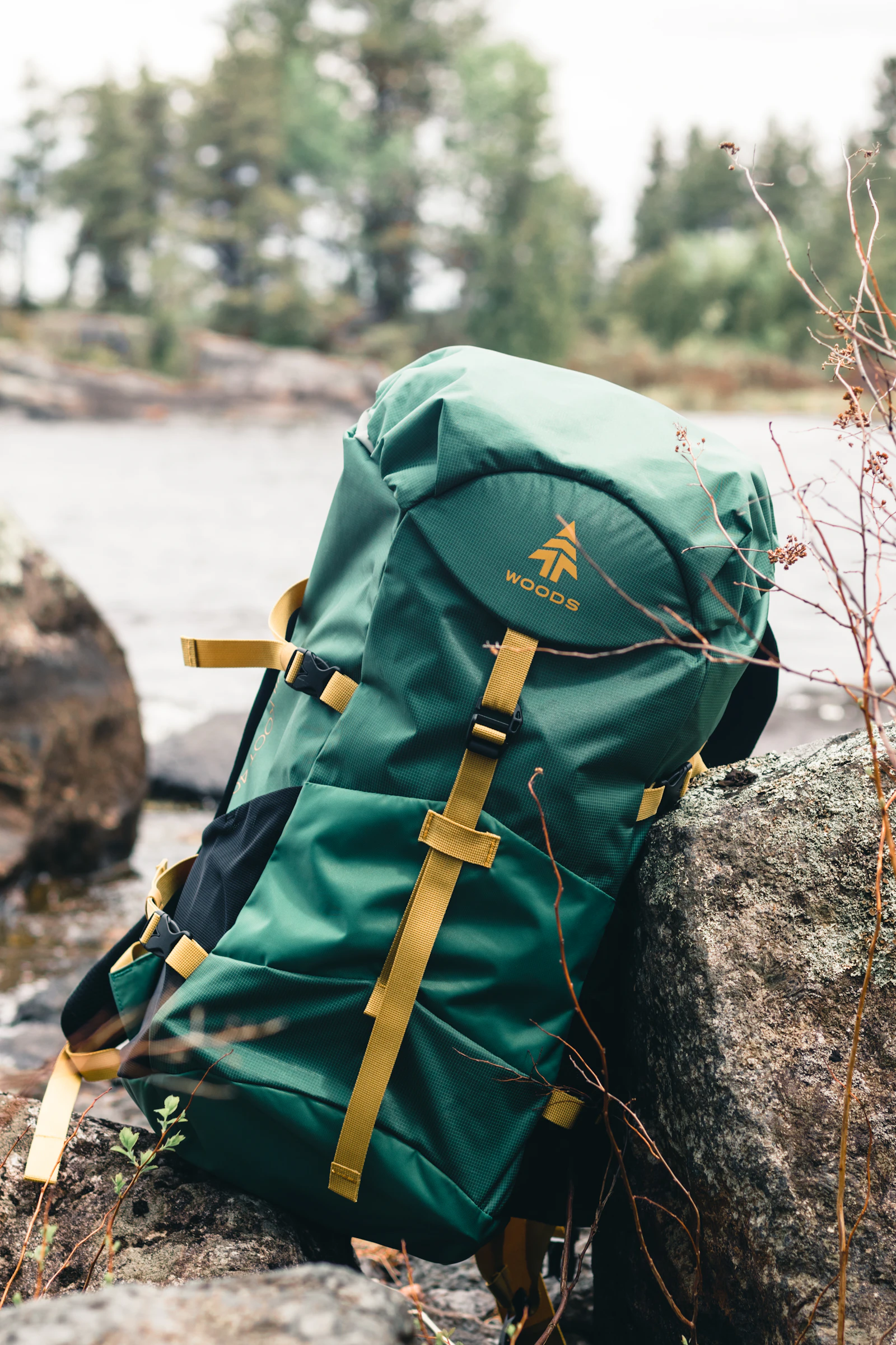 Packed hiking backpack ready for an outdoor trip